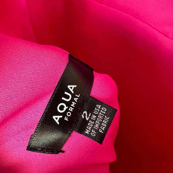 NWT Aqua Formal Womens Sweetheart Neckline Spaghetti Strap Hot Pink Maxi Dress 2 - Picture 9 of 10